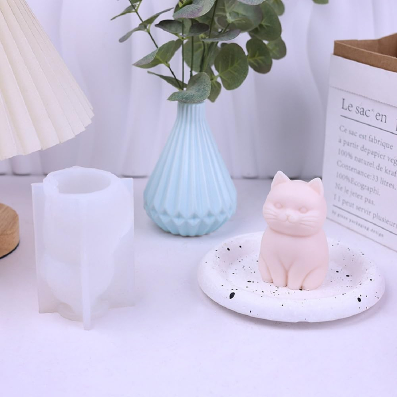 Candle Making Fat - 3D Fette Katze Tier-Silikonform für Kerzen