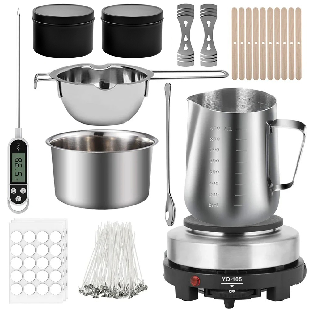 Candle Making Kit Diy - Glintmos DIY Kerzenherstellungsset mit Heizplatte, Kerzenherstellungszubehör