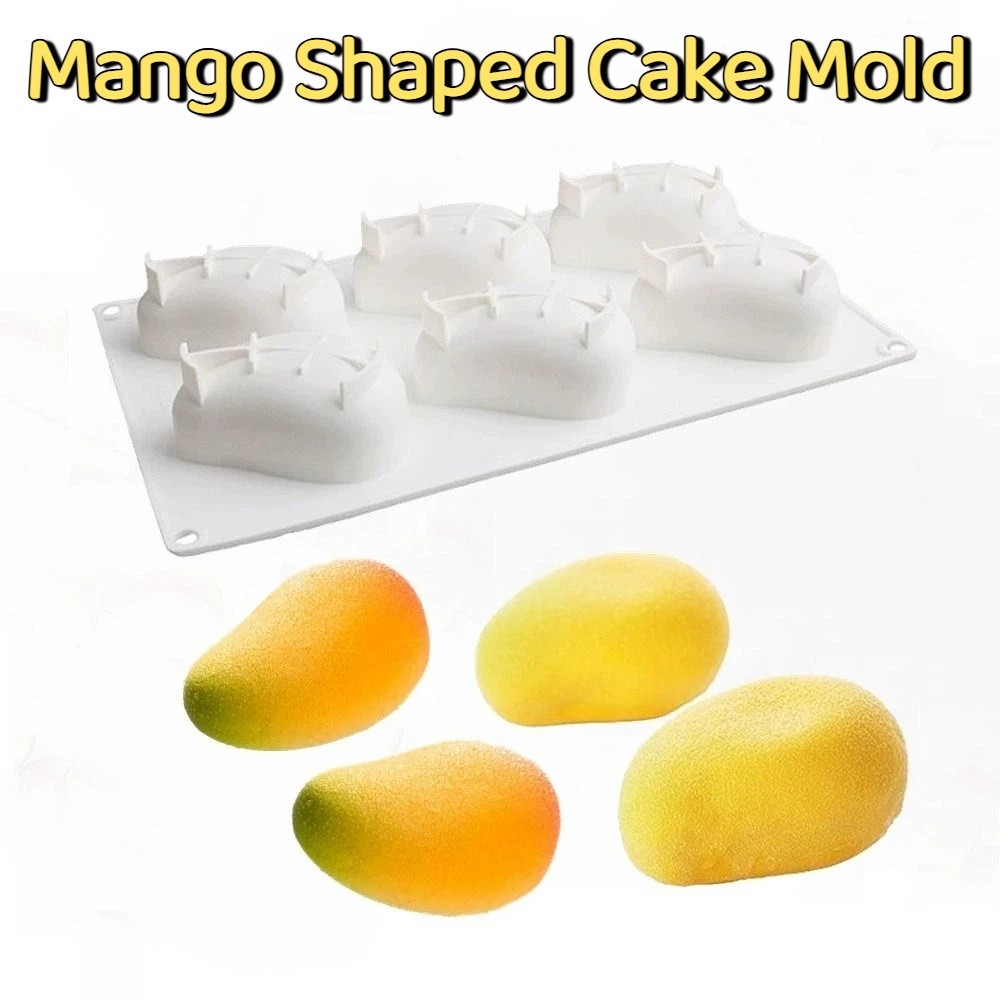 Candle Making Factory - 6-fach Mango-förmige Kuchenform, ungiftige, antihaftbeschichtete Silikon-Kuchenformen,