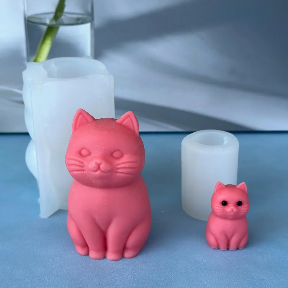 Candle Making Fat - 3D Fette Katze Tier-Silikonform für Kerzen