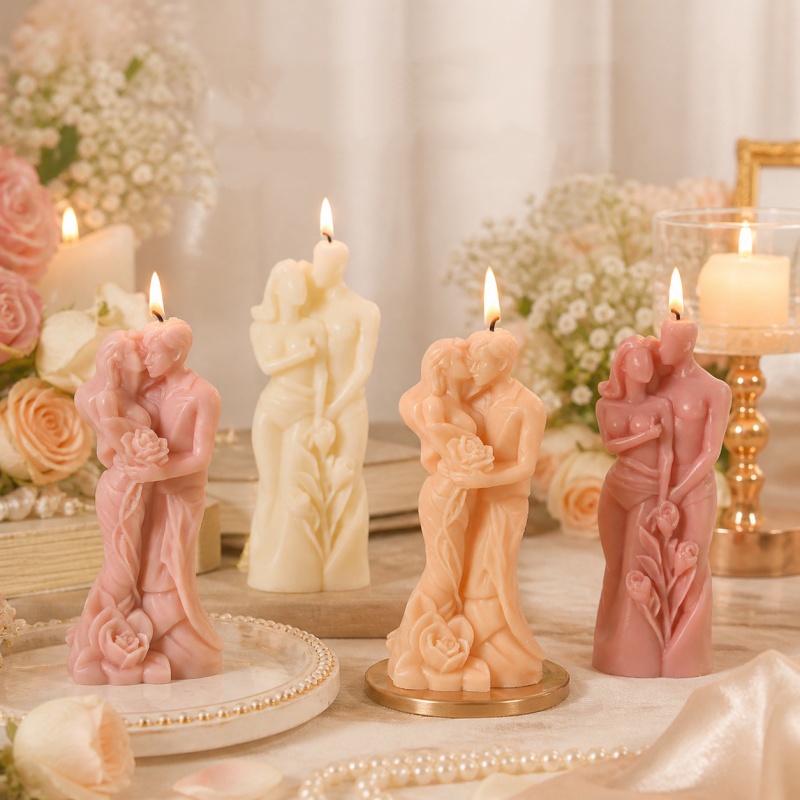 Candle Making Kit Diy - DIY Paar-Aromatherapie-Kerzenherstellungs-Set Silikonform Valentinstag Hochzeitsgeschenk Romantische