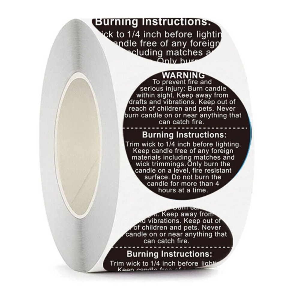 Candle Warning Label - Selbstklebende Etiketten für Kerzengläser Wachsschmelz-Sicherheitsaufkleber Dekor-Aufkleber