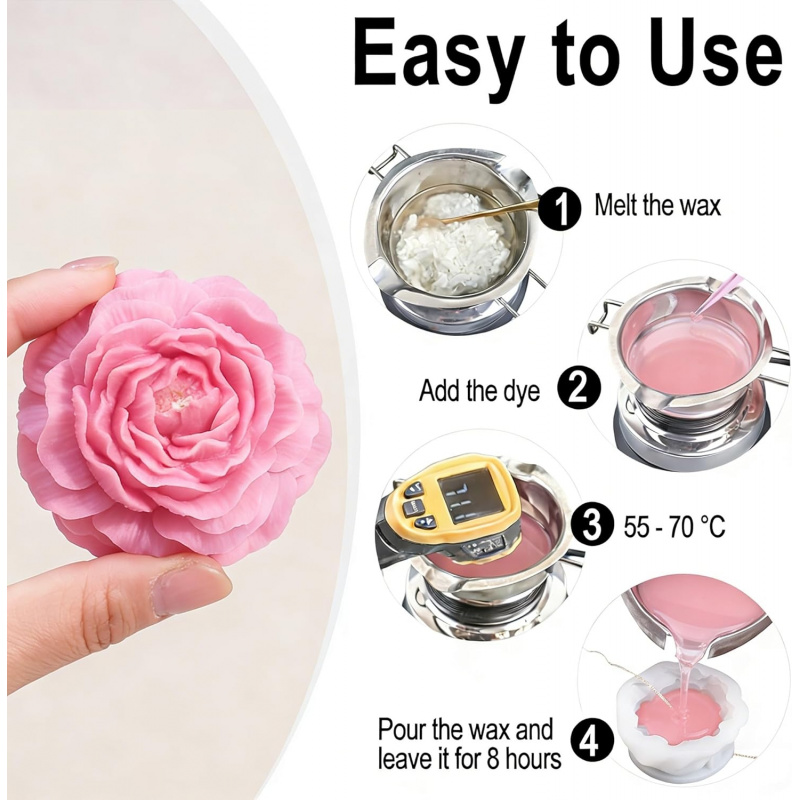 5-teiliges Blumen-Kerzenformen – Candle Making Kit Diy Bewertung und Preis