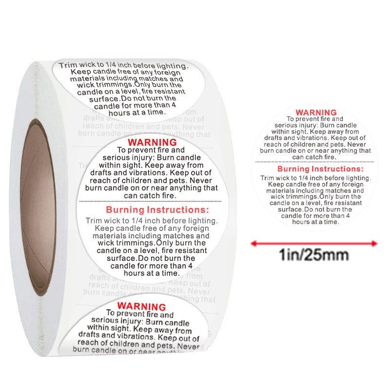 500 Stück weiße Kerzen-Warneti – Candle Warning Label Bewertung und Preis