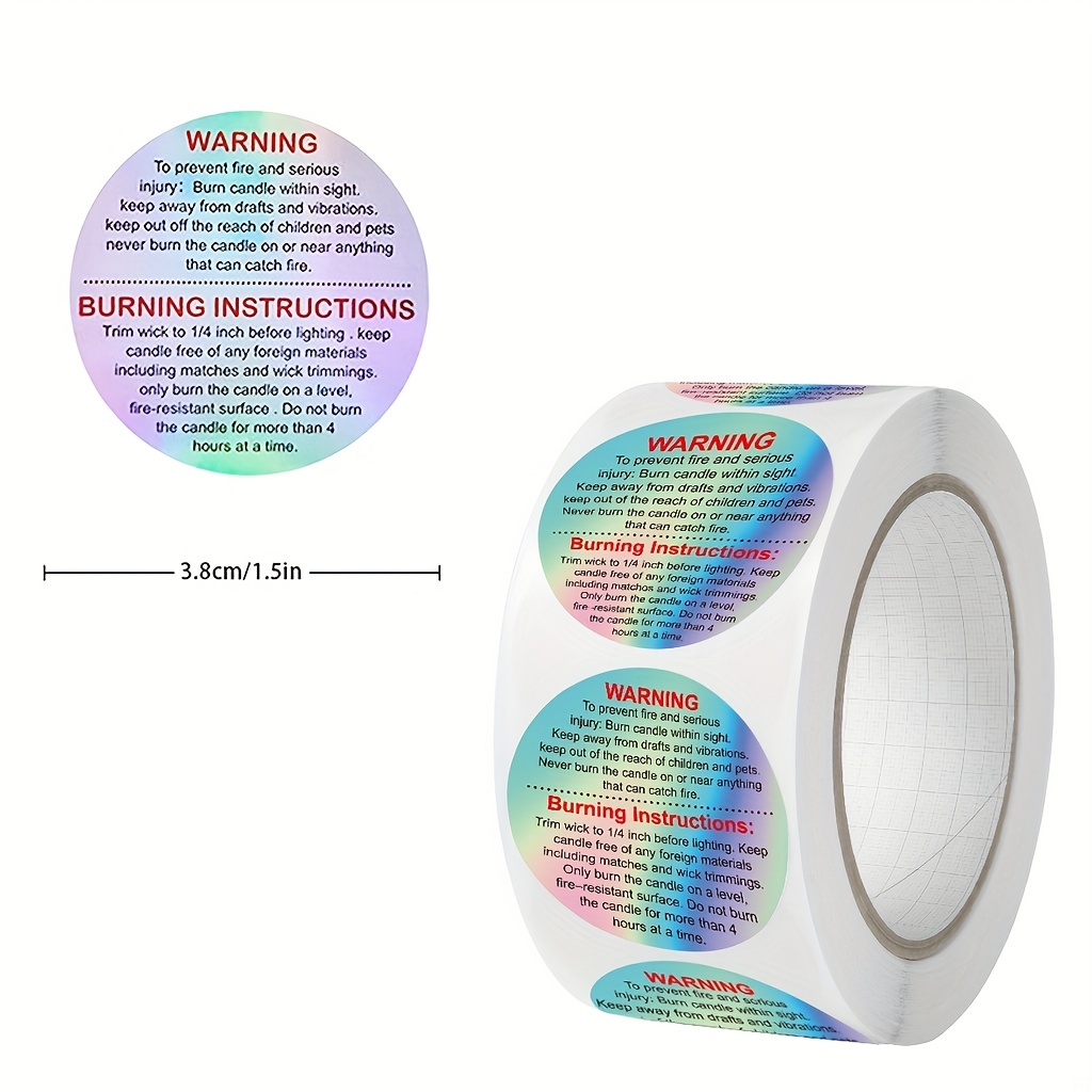 500 Stück Wachsschmelz-Warneti – Candle Warning Label Bewertung und Preis