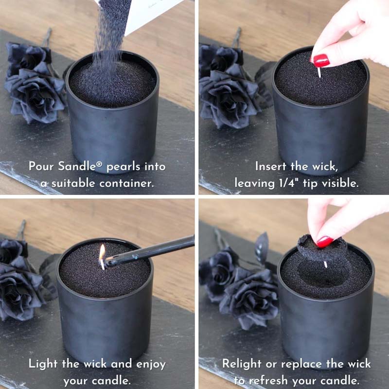 Schwarzer Kerzensand mit Docht – Candle Making Course Bewertung und Preis